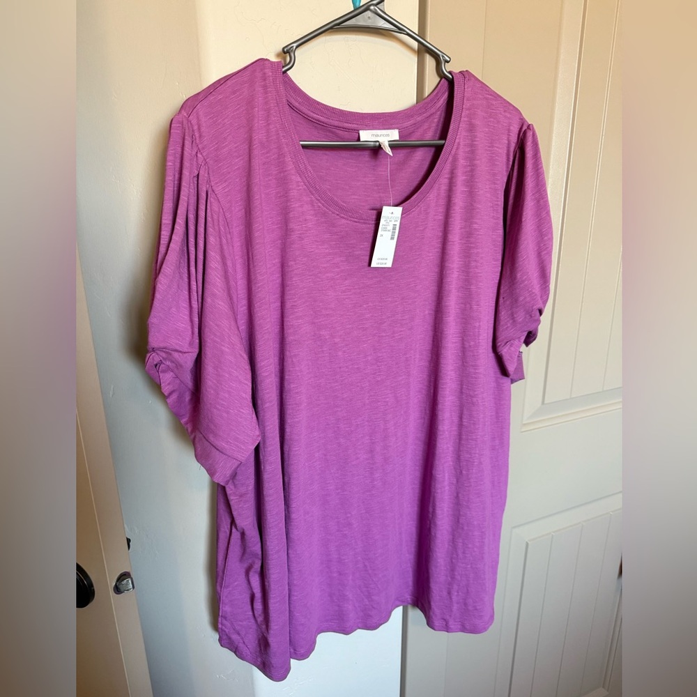 Brand New Purple Women's Top Maurice’s Size 3X. Puffed sleeves.